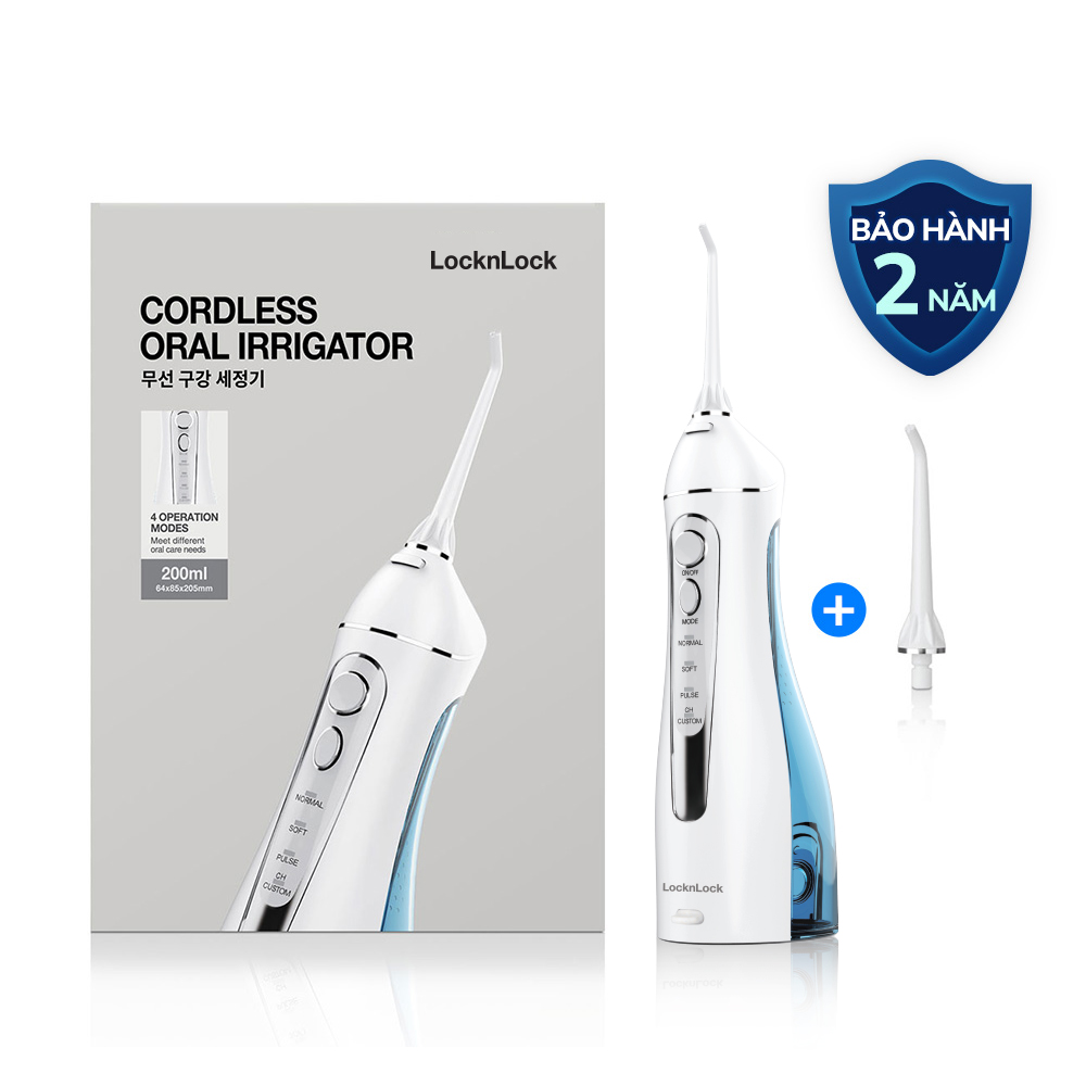 Máy Tăm Nước Không Dây LocknLock Cordless Oral Irrigator, 200ml - Màu Xanh Da Trời - ENR156BLU